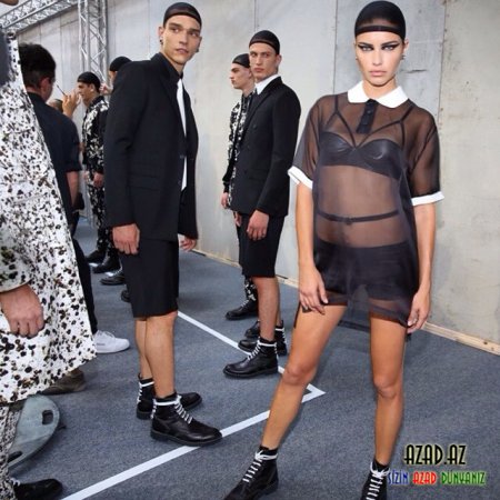 Adriana Lima walks for Givenchy Menswear S/S 2015