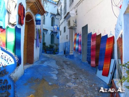 Maviyə boyanmış Şefşauen şəhəri - FOTO
