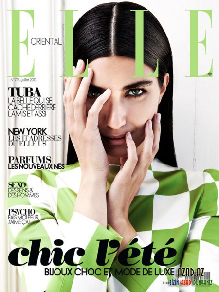 Tuba Büyüküstün on the cover of Elle Arab World